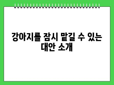 강아지 더이상 못 키울 때 방법은 있습니다