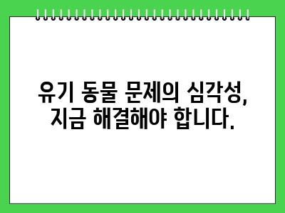 유기 동물 해결방안 이대로 가다간 큰일납니다.