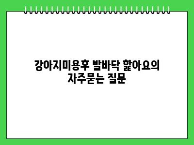 강아지미용후 발바닥 핥아요