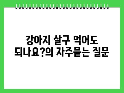 강아지 살구 먹어도 되나요?