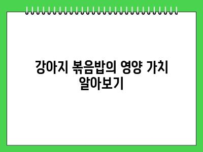 강아지 볶음밥 먹어도 되나요?