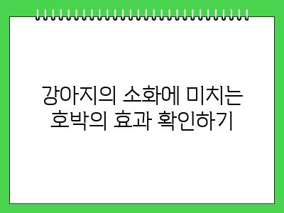 강아지 호박 먹어도 되나요?