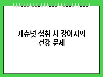 강아지 캐슈넛 먹어도 되나요? 안되는 이유