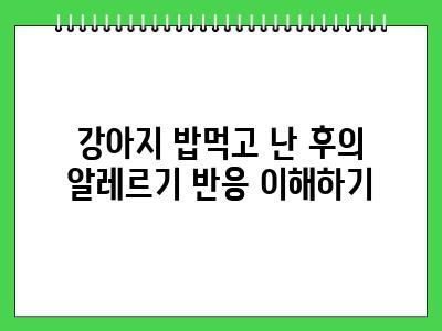 강아지가 밥먹고 난 후 헛구역질 및 구토 이것때문