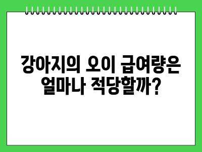 강아지도 오이 먹어도 될까? 급여량