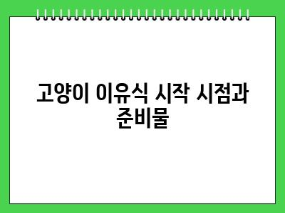 고양이 2개월 이유식 시기 어떻게 케어할까요?