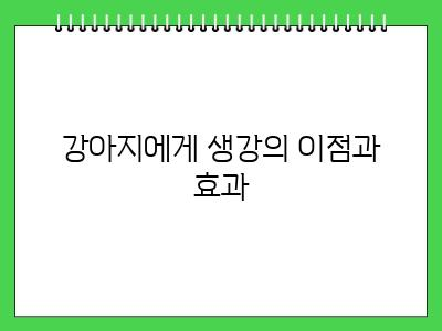 강아지 생강 먹어도 되나요?