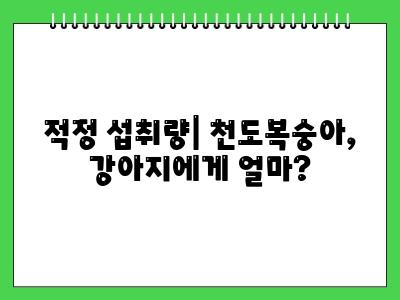 강아지 천도복숭아 먹어도 되나요?