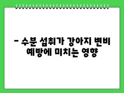 강아지 변비 증상, 원인 및 해결 방법
