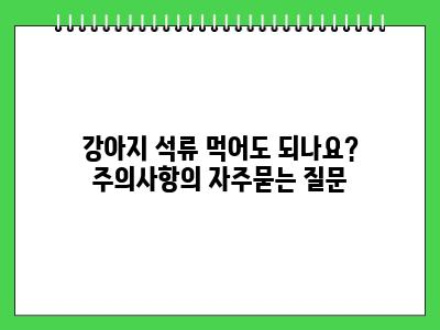 강아지 석류 먹어도 되나요? 주의사항