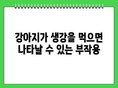 강아지 생강 먹어도 되나요?