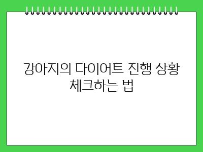 강아지 다이어트 방법은?