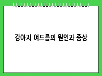 강아지도 여드름 생기나요?