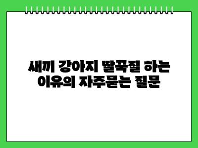 새끼 강아지 딸꾹질 하는 이유